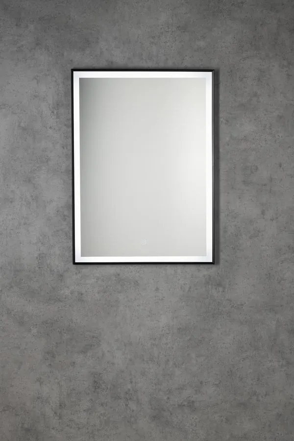 Aqualine Aqualine, CORNA zrkadlo s LED osvetlením 60x80cm, dotykový senzor, stmievateľné, čierna matná, CN060