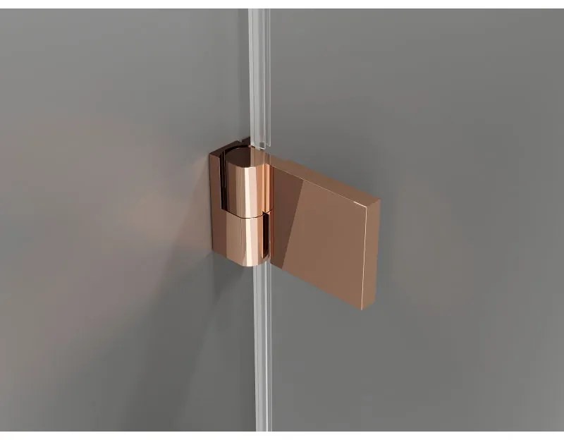 Mexen Lunar-B, L výklopné pravé sprchové dvere 110 cm, 8mm číre sklo, ružové zlato profil, 832SL-110-050-60-00-P