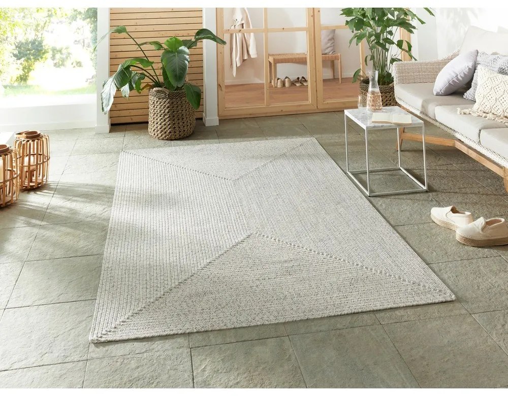 Biely/béžový vonkajší koberec 170x120 cm - NORTHRUGS