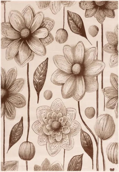 Koberec FD Lida Daisies tmavobéžový