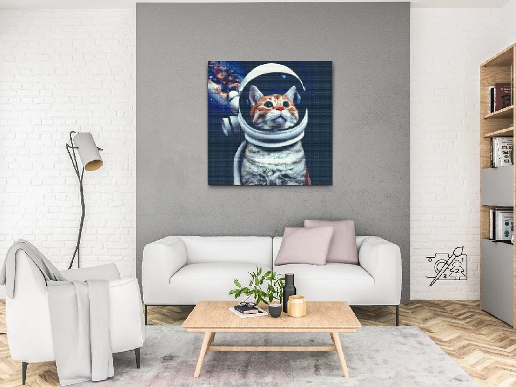 Gario Diamantové maľovanie Chcem byť astronautom Rozmery: 50 x 50 cm, Rámovanie: Iba zrolované plátno, Diamanty: Okrúhle