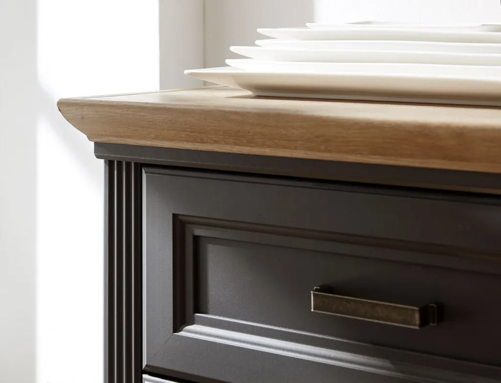 Komoda so zásuvkami Jasmin, grafit/dub