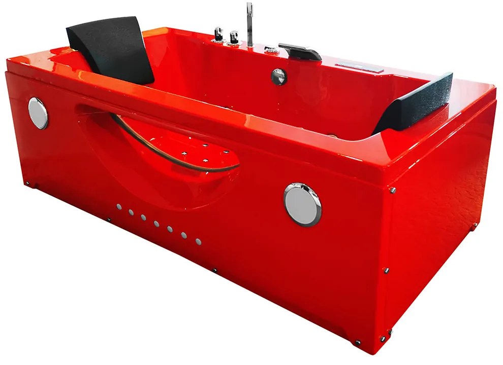 M-SPA - Kúpeľňová vaňa TURBO RED SPA s hydromasážou 180 x 90 x 60 cm