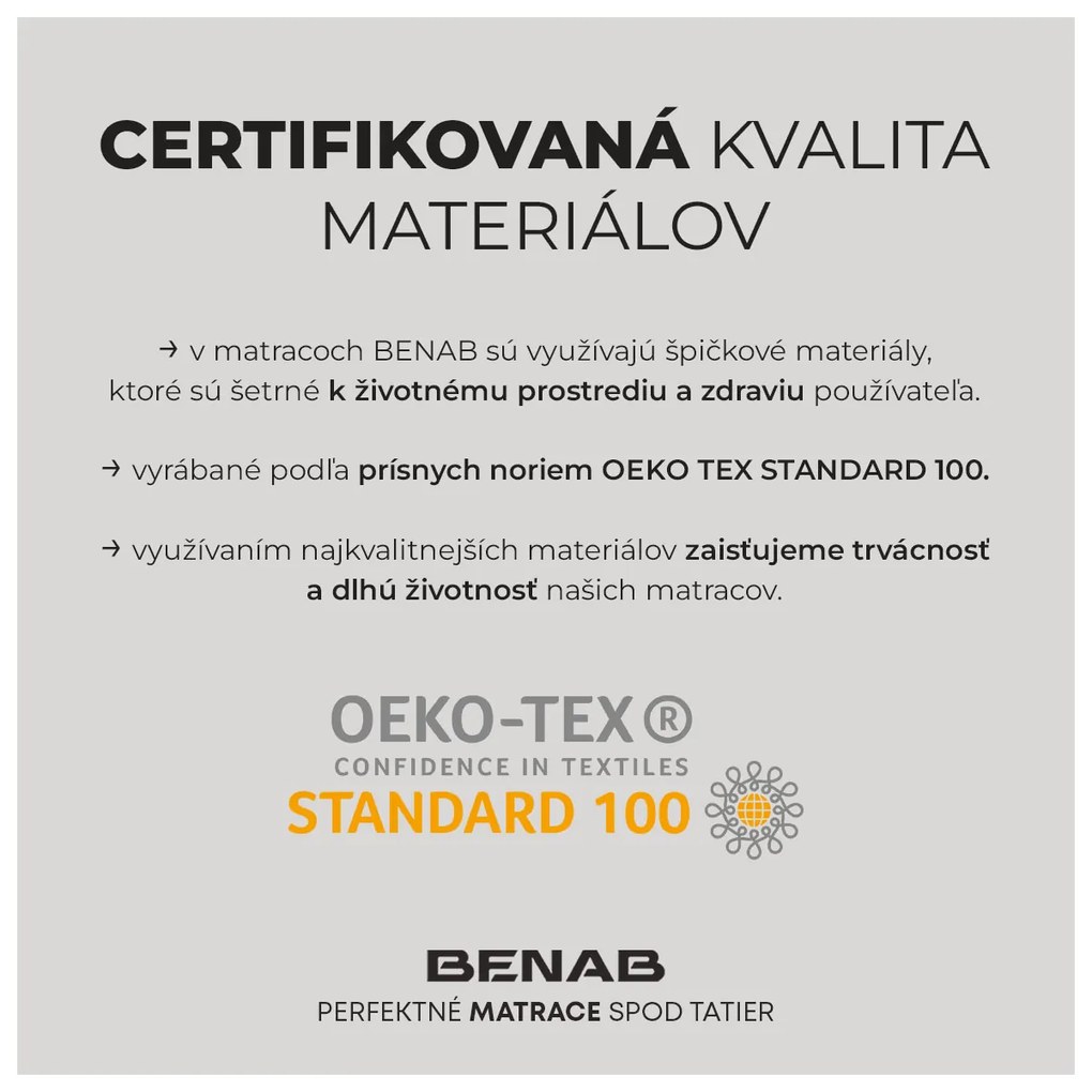 BENAB DELTA FLEX matrac zo studenej peny + kokos 80x200 cm Poťah Tencel