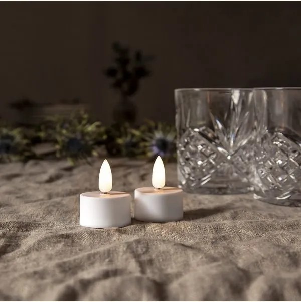 STAR TRADING Čajová LED sviečka Flamme White – set 2 ks