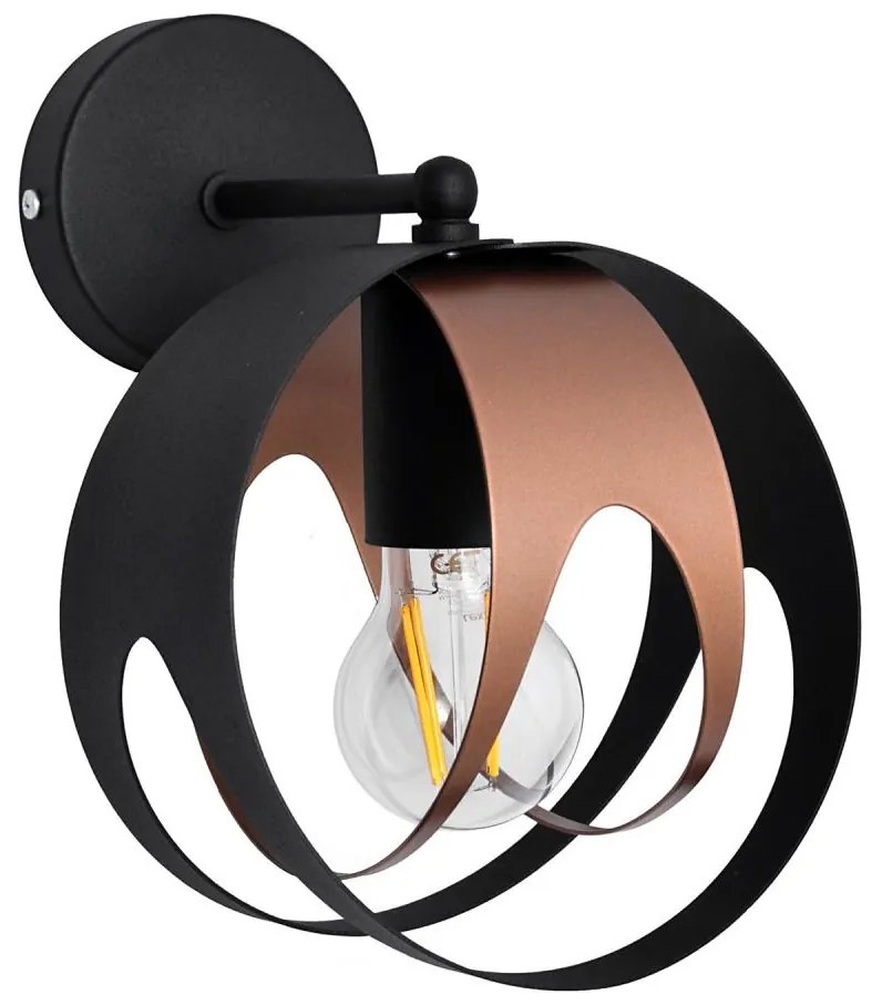 Nástenné svietidlo MOONLIGHT 1xE27/15W/230V čierna/medená