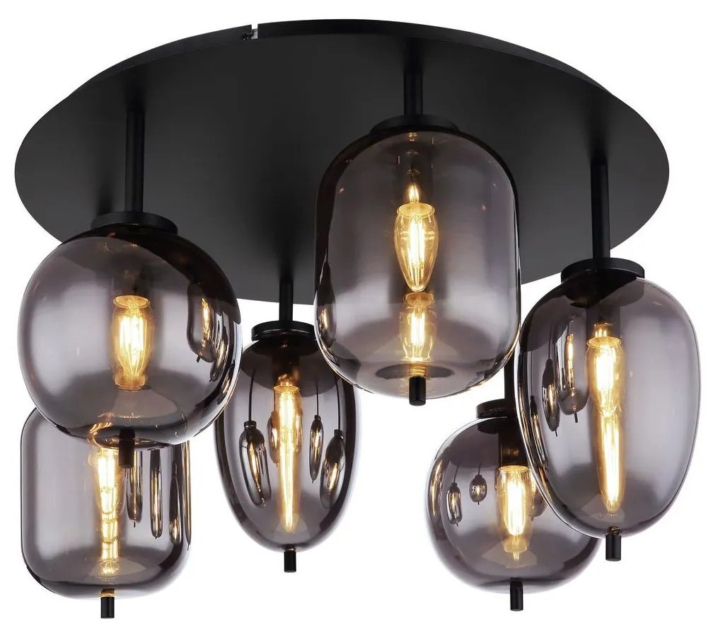 Globo 15345-6D - Prisadený luster BLACKY 6xE14/40W/230V čierna