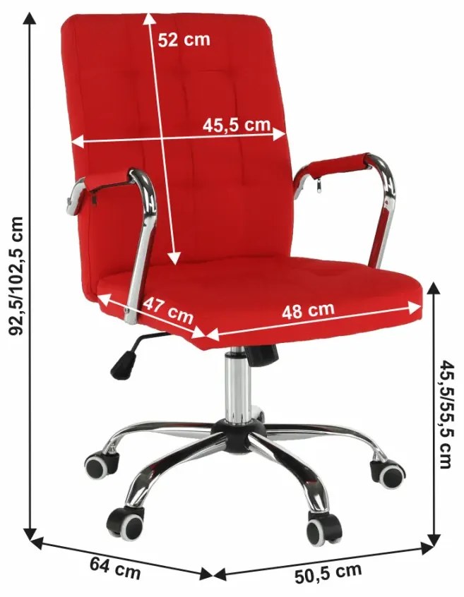 Kancelárske kreslo, červená, MORGEN