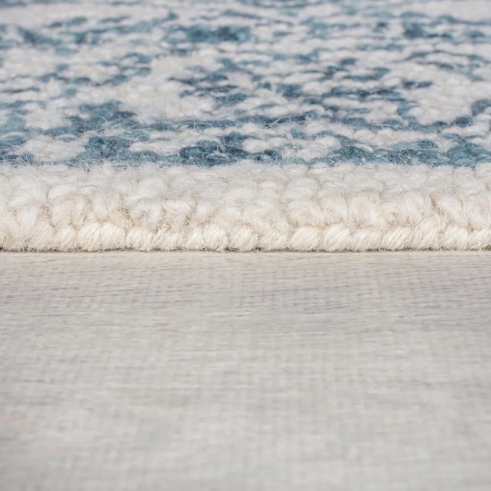 Flair Rugs, Kusový koberec Wool Loop Yasmin Ivory/Blue, 120x170, modrá, kancelária