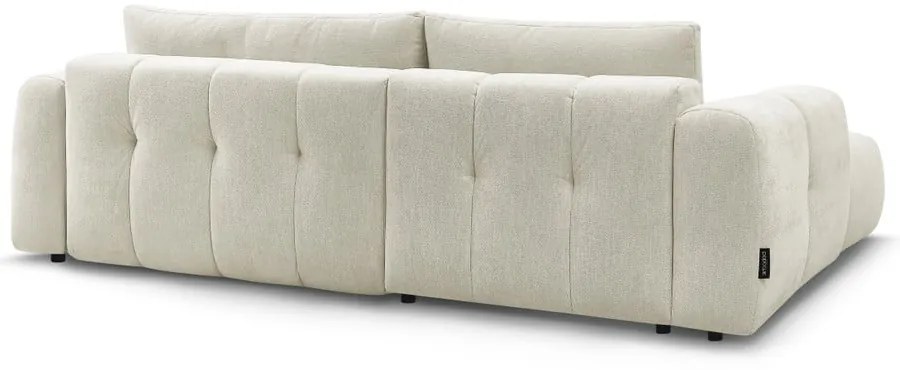 Béžová rozkladacia/s úložným priestorom rohová pohovka (ľavý roh/s leňoškou) Fuji – Bobochic Paris