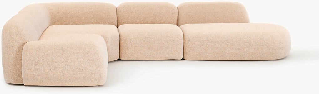XL modulárna buklé rohová pohovka Wolke