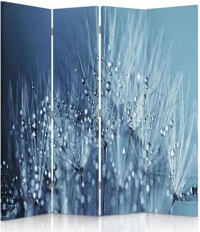 CARO Paraván - Dandelion And Dew 2 | štvordielny | obojstranný 145x180 cm