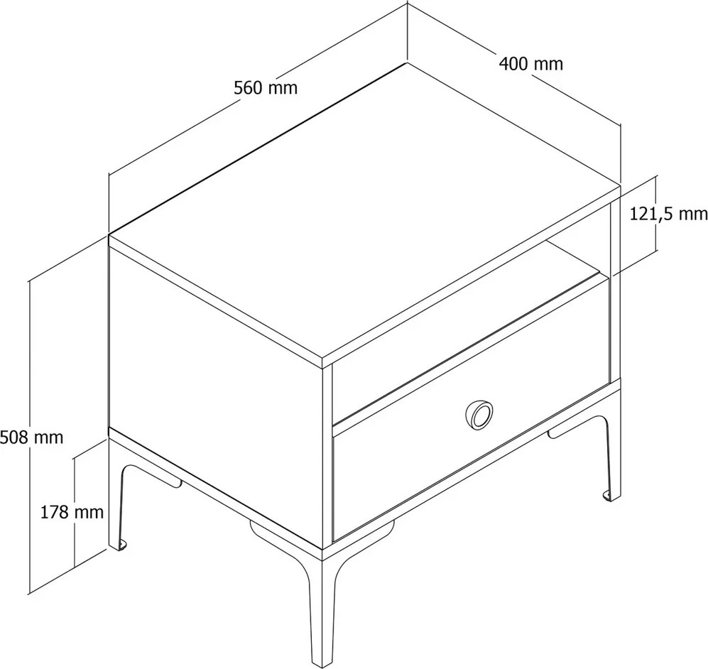 Nočný stolík Lizbon Walnut Anthracite