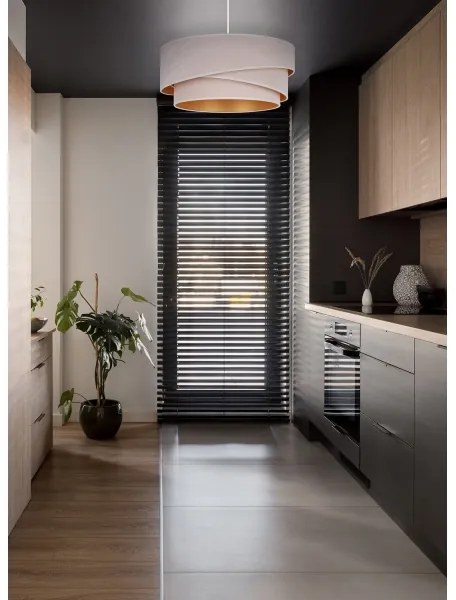 Duolla - Luster na lanku KOBO 1xE27/15W/230V pr. 45 cm krémová/zlatá