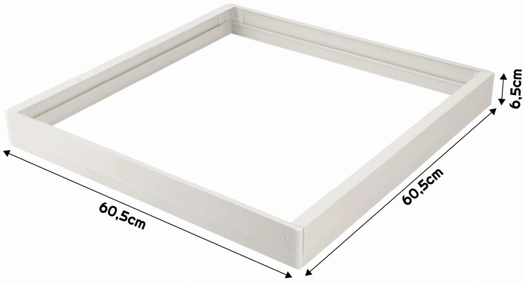 BERGE Prisadený rámček pre LED panely 60x60, plastový, 65mm