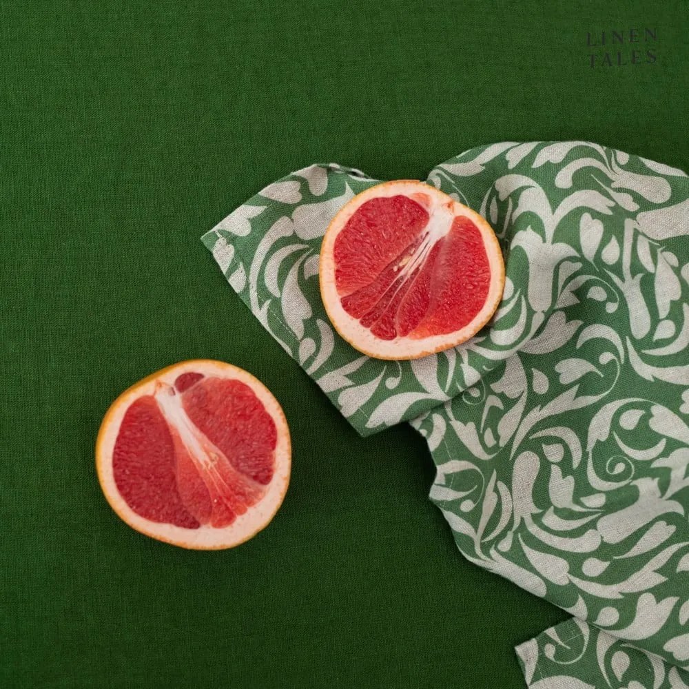 Ľanová utierka 45x65 cm Evergreen Damask – Linen Tales