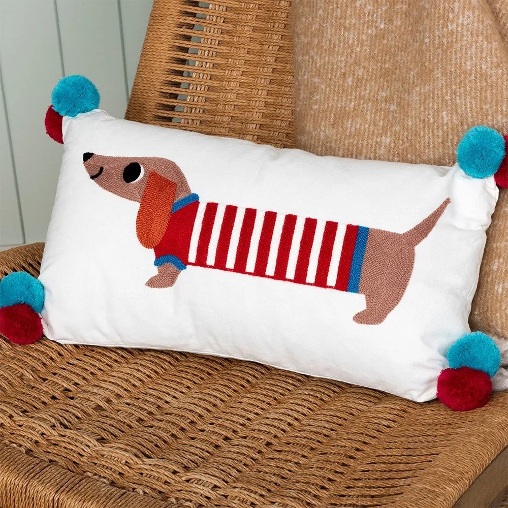 Detský vankúšik s prímesou bavlny 50x33 cm Sausage Dog – Rex London