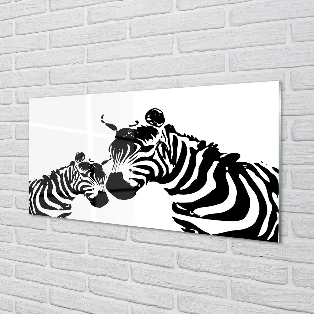 Sklenený obraz maľované zebra 100x50 cm