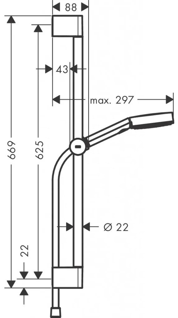 Hansgrohe Pulsify Select S - Sprchová súprava 105 3jet Relaxation EcoSmart so sprchovou tyčou 65 cm, matná biela 24161700