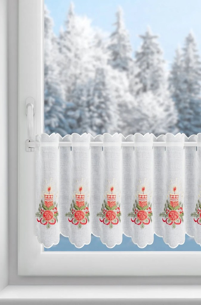 KRÁTKA ZÁCLONA NA PÚTKACH XMAS15 145X40 CM VZOROVANÁ