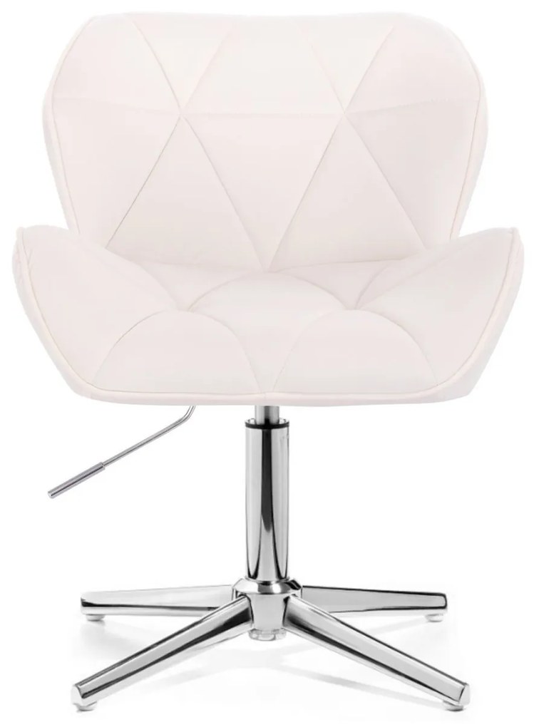 LuxuryForm DESIGN Stolička MILANO VELUR na striebornom kríži - biela