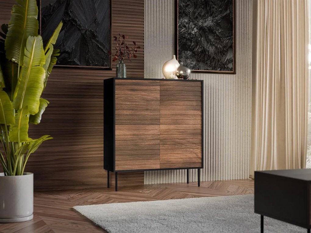 Komoda Heprano 100 4D, Farby: čierna