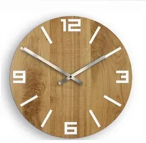 Dřevěné nástěnné hodiny Arabic 40 cm hnědé/stříbrné