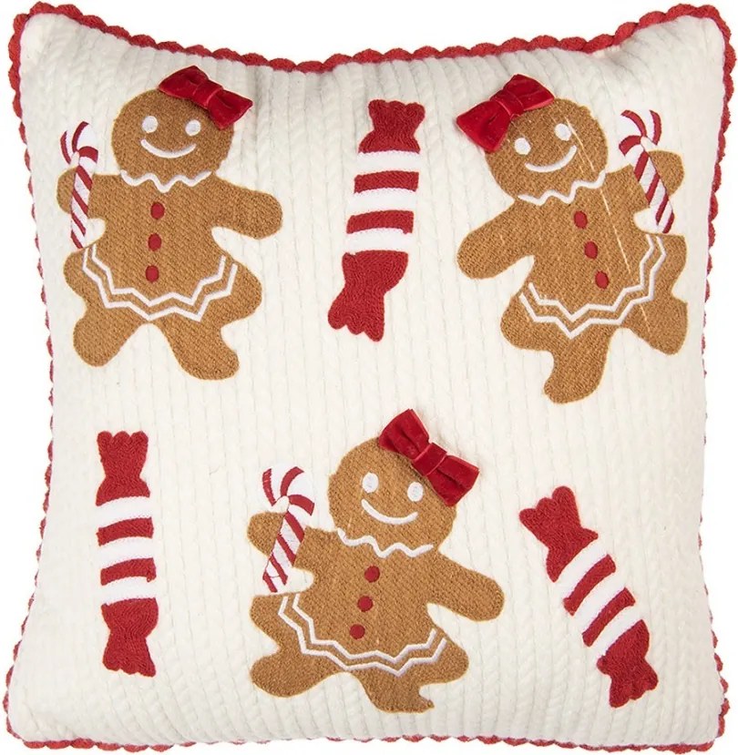 Decorative Cushion 40x40 Cm Beige Polyester Christmas - 40*40*4 cm