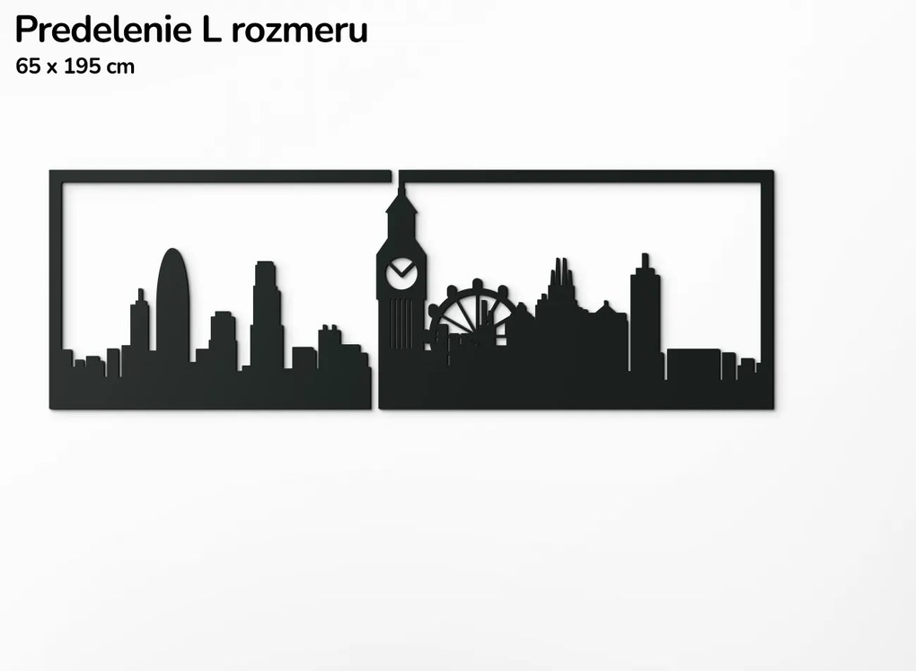 drevko Obraz Londýn panoráma Rozmer obrazu: 29,5 x 89 cm, Farba dekorácie: Čierna