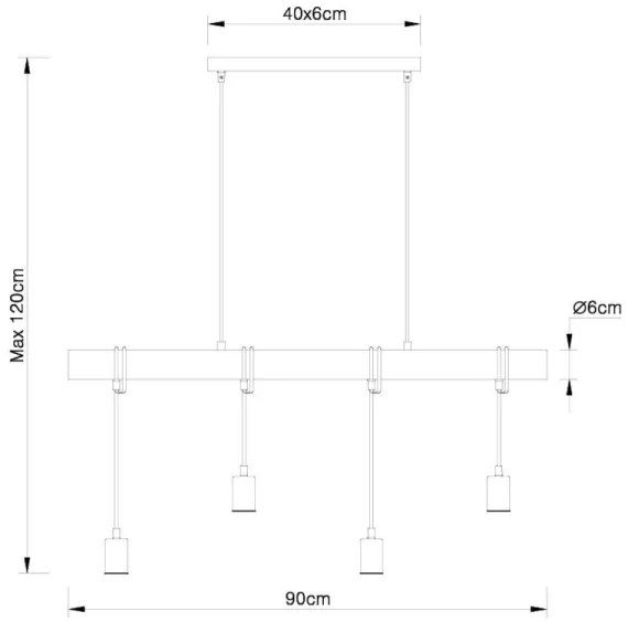 Globo 15459-4H - Luster na lanku LEO 4xE27/60W/230V