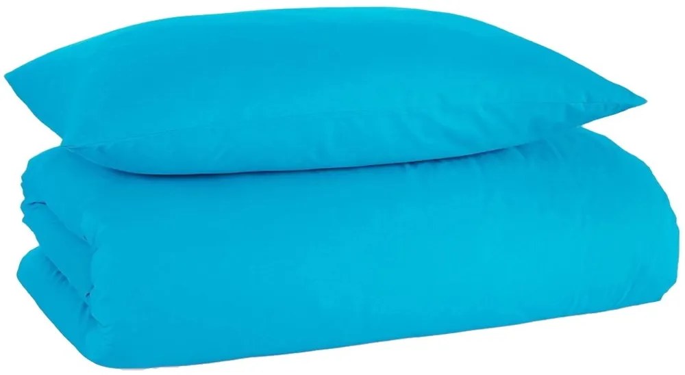 Bavlnené jednofarebné posteľné obliečky - tyrkysové - 100% bavlna renforcé - 70 x 90 cm + 140 x 200 cm