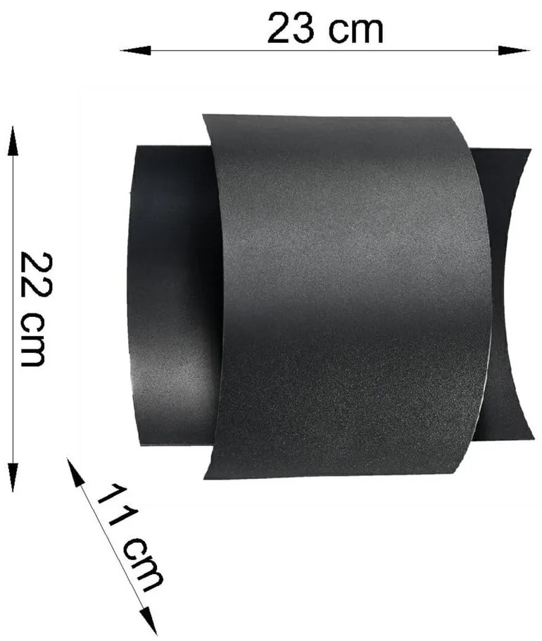 Čierne nástenné svietidlo Sollux Forgmi