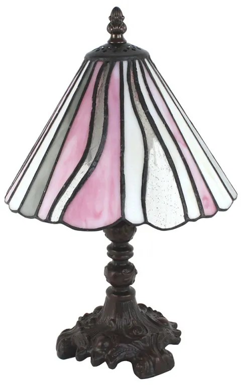 Stolová lampa vitráž Tiffany Ø20*34 RUŽOVÉ LÚČE