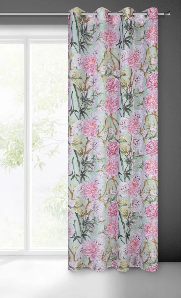 Dekorstudio Dekoračný etamínový záves NYDIA s kvetinovým motívom 140x250cm