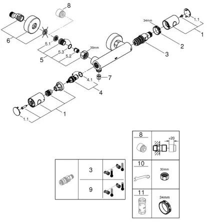 GROHE 34765000-Termostatická sprchová batéria GROHTHERM COSMOPOLITAN DN 15 chróm