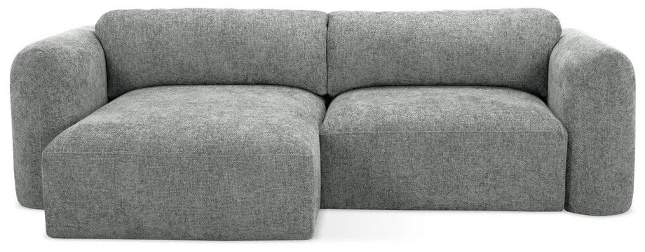 Sivá ženilková rozkladacia/s úložným priestorom rohová pohovka (ľavý roh/s leňoškou) Mele – Makamii