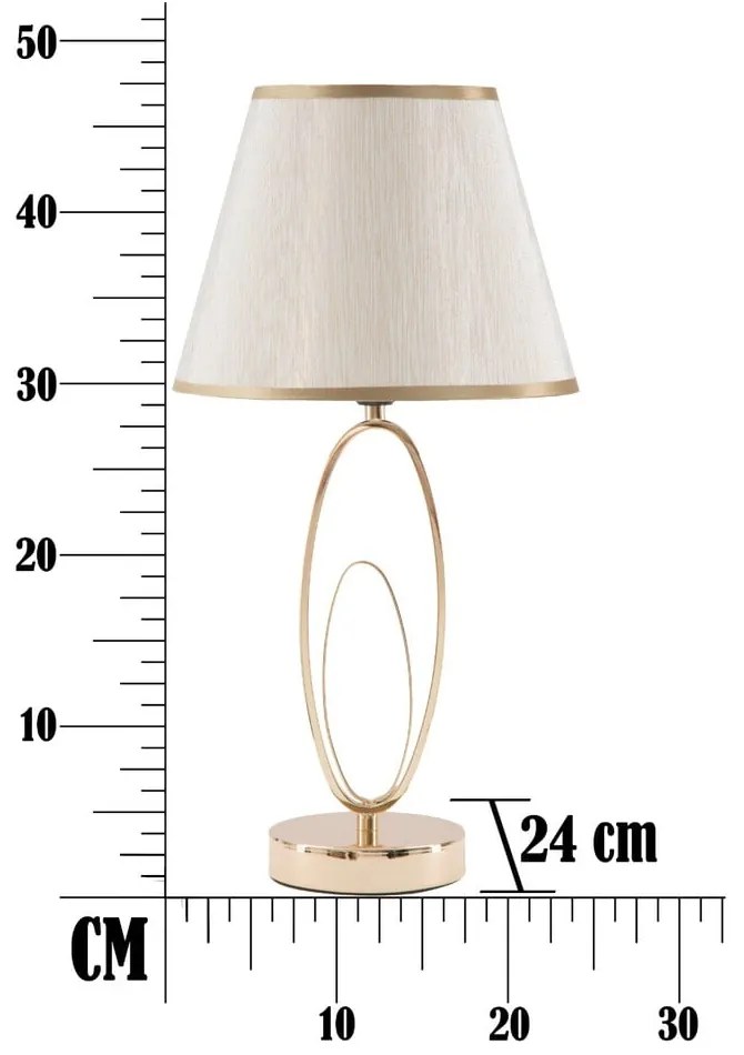Biela stolová lampa s konštrukciou v zlatej farbe Mauro Ferretti Flush