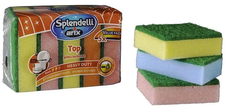 Kuchynská špongia s vláknom 5 ks