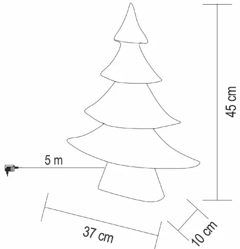 LED vianočná dekorácia 160xLED/230V 45 cm stromček teplá biela