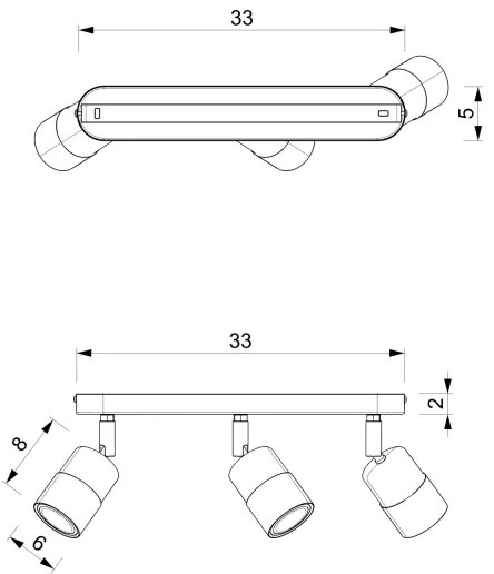 Bodové svietidlo MIZU 3xGU10/8W/230V čierna/mosadz