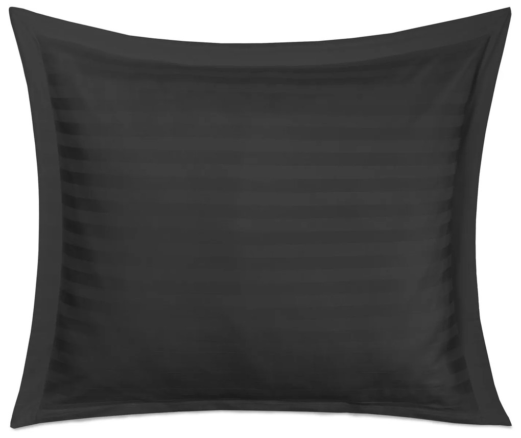 BAMBUSOVÉ OBLIEČKY STRIPE COAL 160X200 CM, 2KS 70X80 CM, 4 KS 40X40 CM ČIERNE