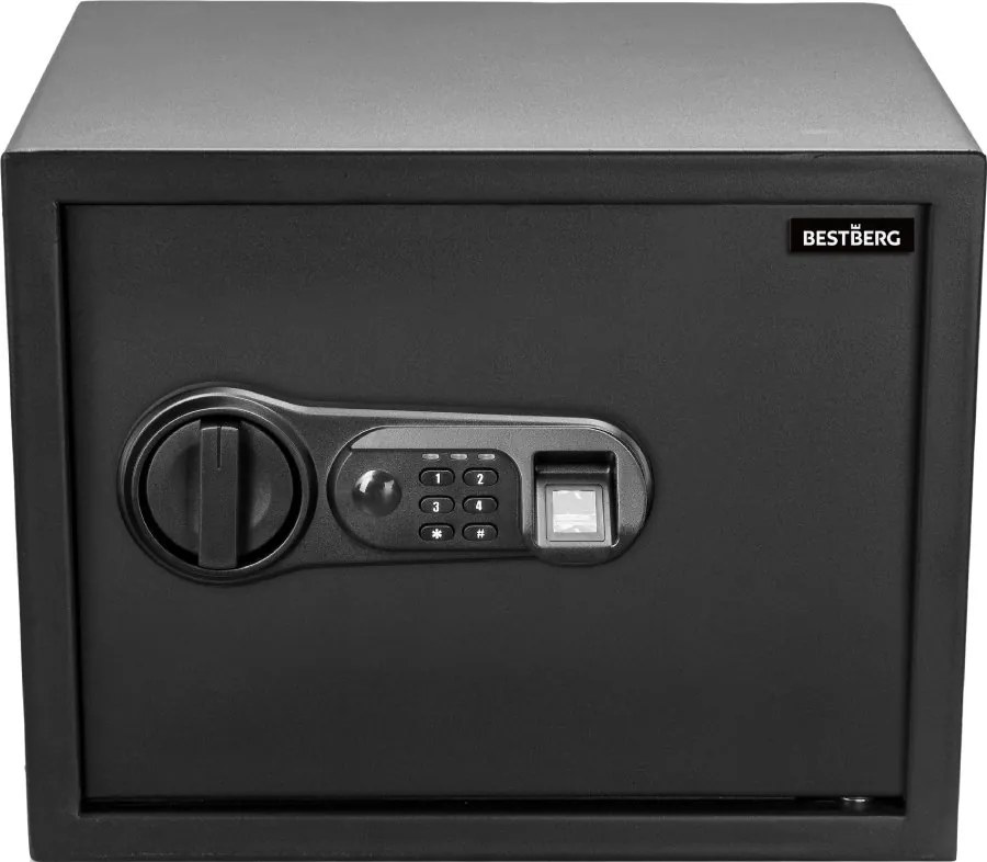 Digitálny trezor na odtlačok prsta BestBerg BBSB-2F / 30 x 38 x 30 cm / čierna