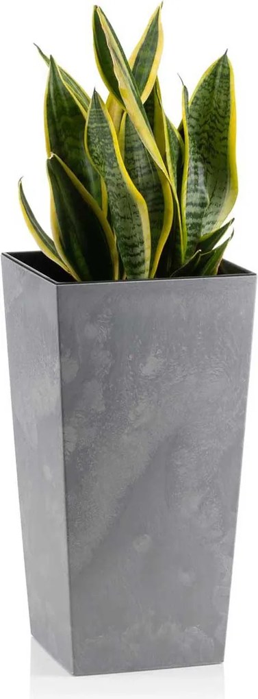 PLASTOVÝ KVETINÁČ PORTO SADA 3KS 67,7X35 CM+46,5X25 CM+57X30 CM IMITÁCIA BETÓNU SIVÁ