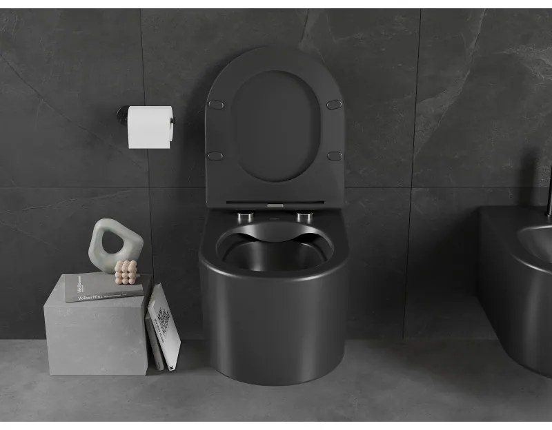 Mexen Sofia Rimless závesná wc misa, čierna matná, 3354XX85