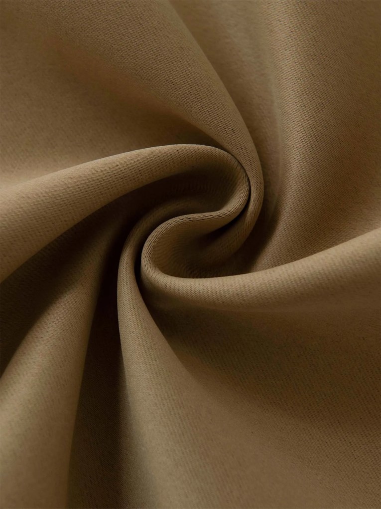 Blackout závesy Elias hnedá – 140 × 160 cm (2 ks) - riasiaca stuha
