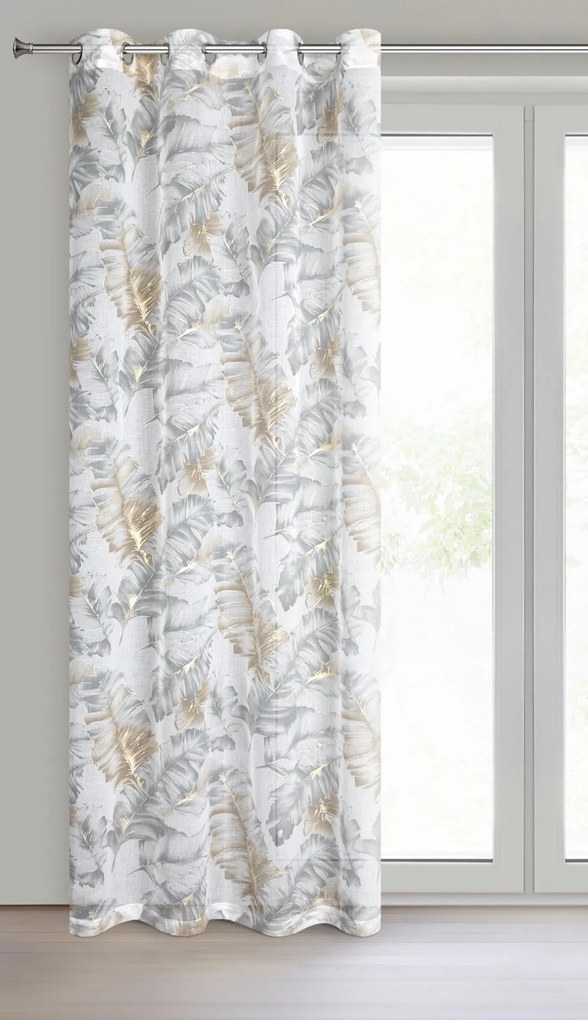 ZÁVES NA KRÚŽKOCH LAYLA 140X250 CM VZOROVANÁ