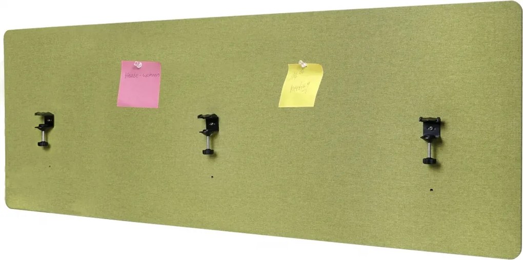 Akustický panel na stôl HWC-G75 - dvojstenná látka/textil - 60x160 cm - zelená