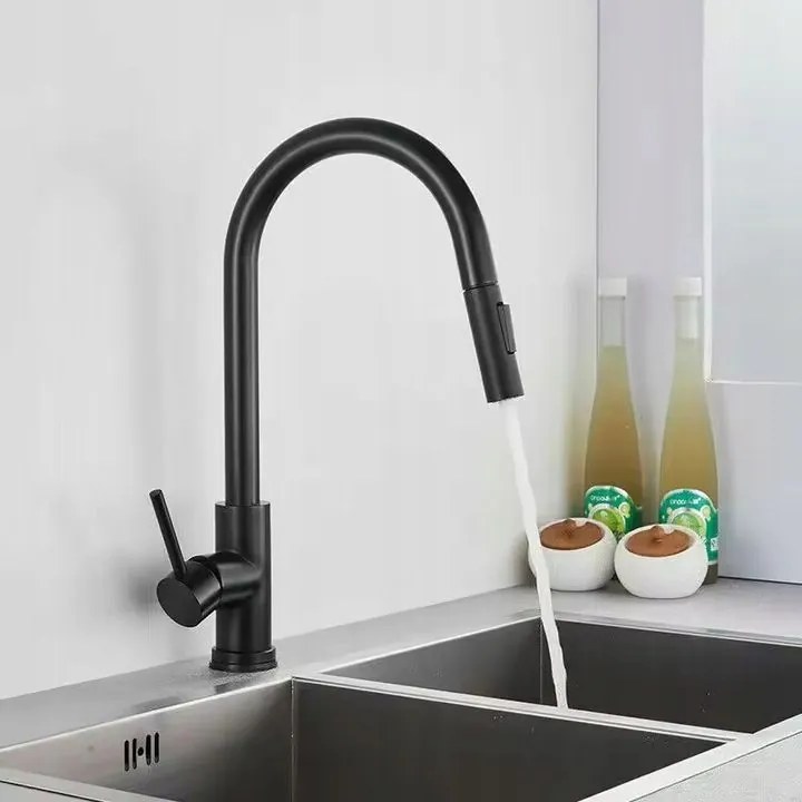 Rea Fresh, drezová batéria s výsuvnou výlevkou, čierna matná, REA-B9147