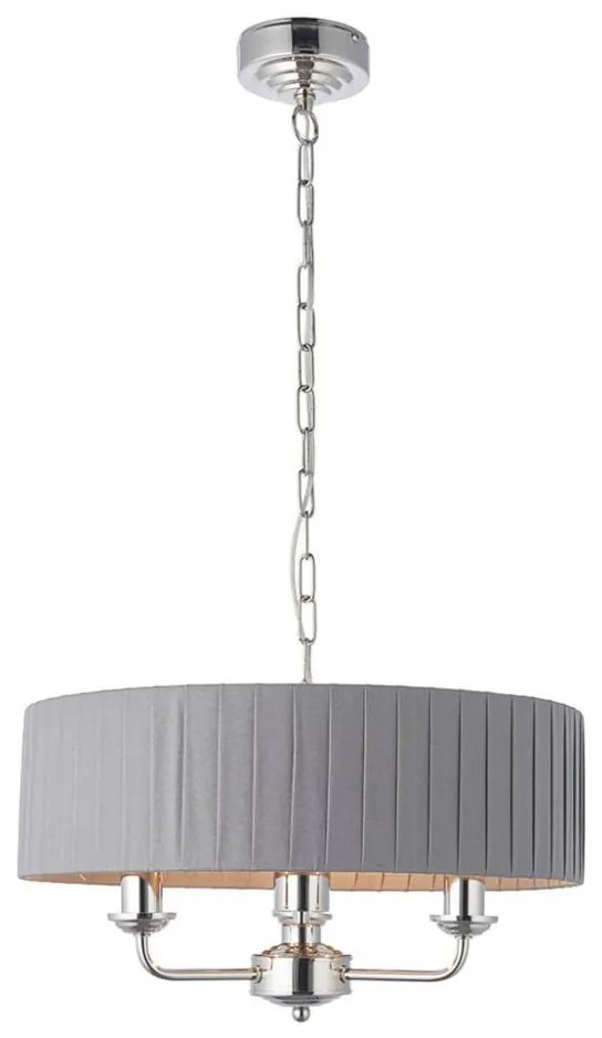 Endon 94394 - Luster na reťazi HIGHCLERE 3xE14/40W/230V tmavošedá/lesklý chróm