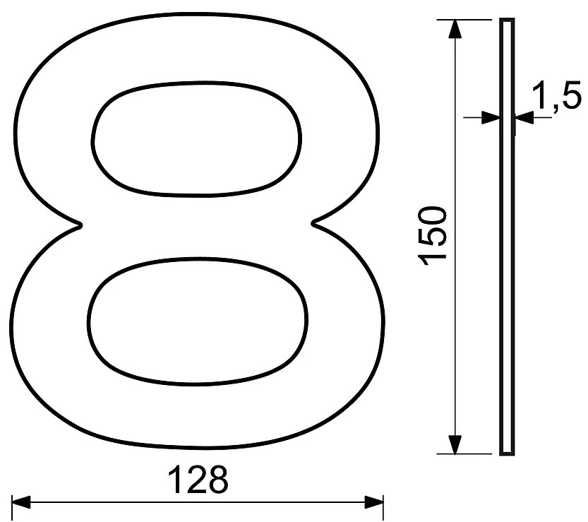 Domová číslica RICHTER RN.150L (čierna), 8, RICHTER černá